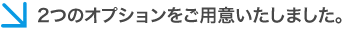 2つのオプションをご用意いたしました。